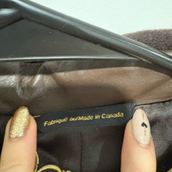 Mackage Women's Brown leather/wool/cashmere mix Coat - Picture 3 of 16